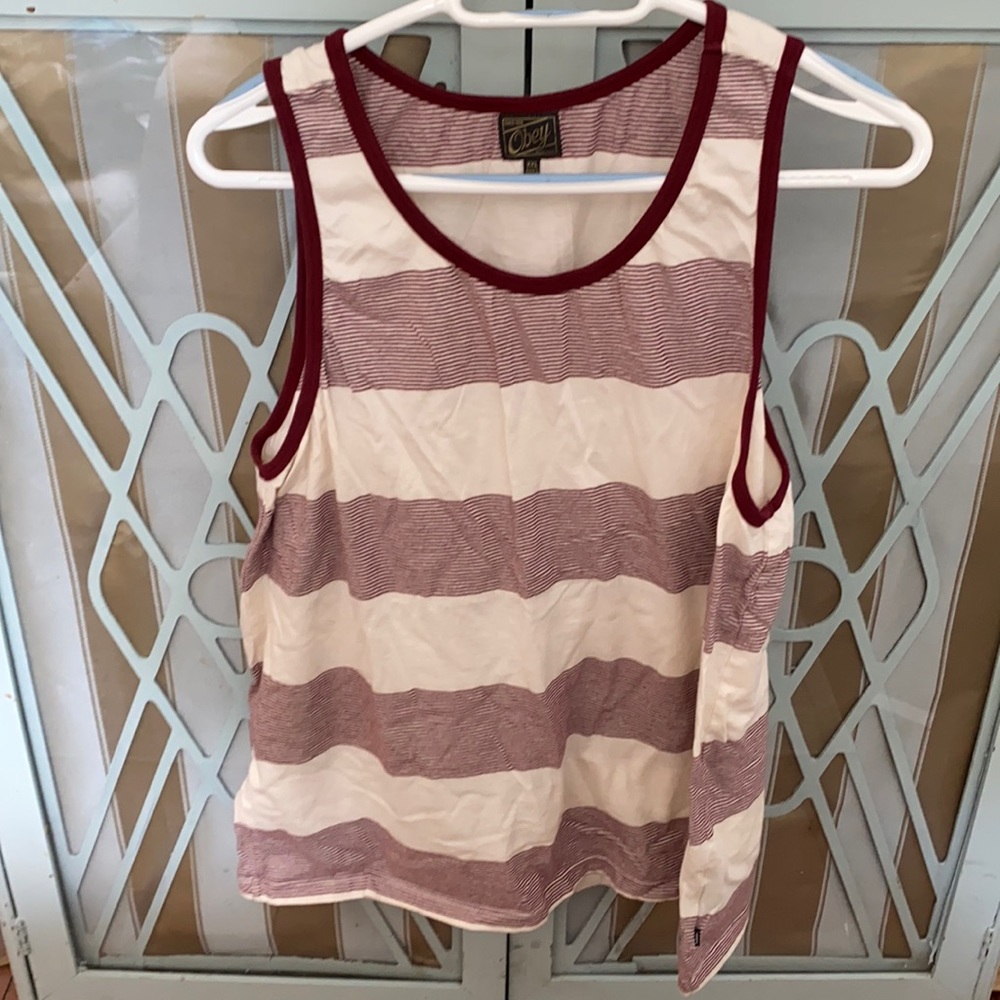 Vintage OBEY striped tank top